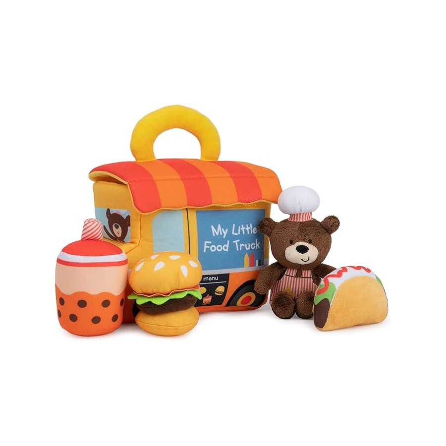 ガンド ベビー Play Soft Collection My Little Food Truck 5ピースぬいぐるみプレイセット ガラガラ スクイーカー クリンクルサウンドおもちゃ付き 赤ちゃん用感覚玩具 7.5インチ Baby GUND Play Soft Collection, My Little Food Truck 5-Piece Plush Playset with|i-selection