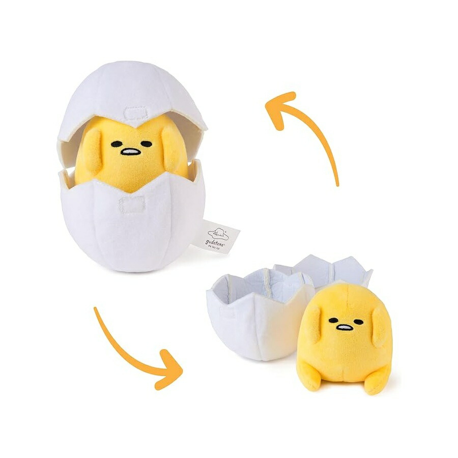 ガンド サンリオ ぐでたま ぬいぐるみ 卵の殻のぐでたまぬいぐるみ 客体年歯 1 歳以上 5 in GUND Sanrio Gudetama The Lazy Egg Stuffed Animal, Gudetama インチ Eggshell Plush Toy for Ages 1 and Up, 5”