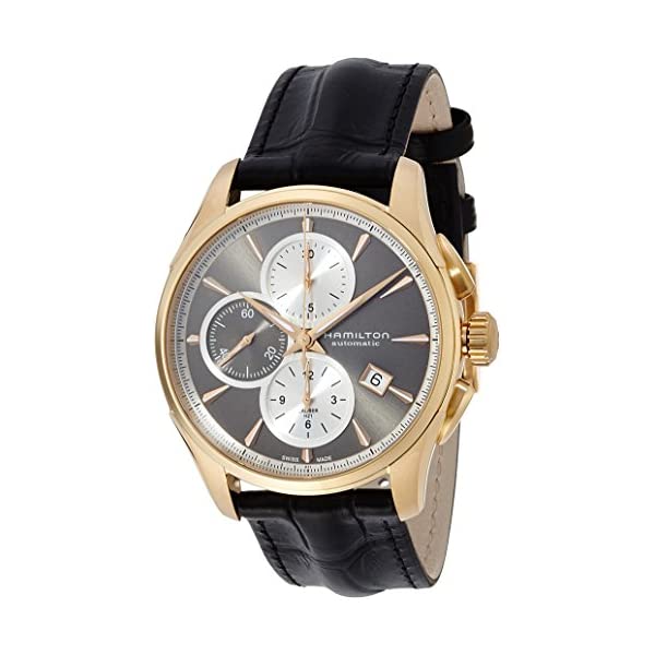 ハミルトン 腕時計 ウォッチ Hamilton H32546781 ジャズマスター オートマチック 自動巻き メンズ 男性用 Hamilton Men's Jazzmaster Gold Swiss-Automatic Watch with Leather Calfskin Strap, Black, 22 (Model: H32546781)