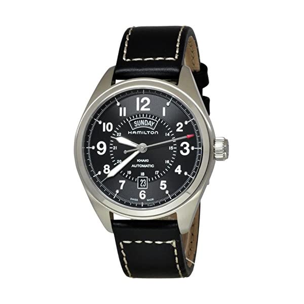 ハミルトン ウオッチ ご覧なさる Hamilton H70505733 カーキ 活動の領域 メンズ 成人男性用 Hamilton Khaki Field Blacl Dial Black Leather Mens Watch H70505733