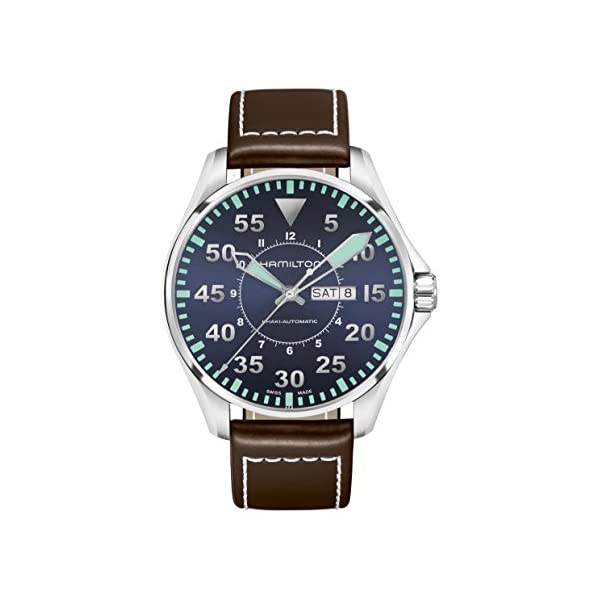 ハミルトン ウオッチ ご覧なさる Hamilton H64715545 カーキ アビエーション 飛行士 自動小銃 自動小銃一巻き メンズ 成人男性用 Hamilton Khaki Aviation Pilot Automatic Blue Dial Men\u0027s Watch H64715545