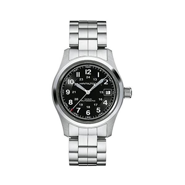 ハミルトン ウオッチ ご覧なさる Hamilton H70455133 カーキ 活動の領域 自動小銃 自動小銃一巻き アナログ メンズ 成人男性用 Hamilton Men\u0027s Khaki Field 38粍 Steel Bracelet \u0026 Case Automatic Black Dial Analog Watch H70455133