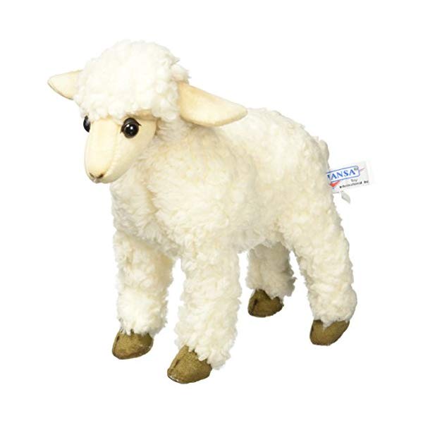 ハンサ 羊 ヒツジ ホワイト 白 ぬいぐるみ 11インチ Hansa Sheep Plush Animal Toy, 11", White｜i-selection