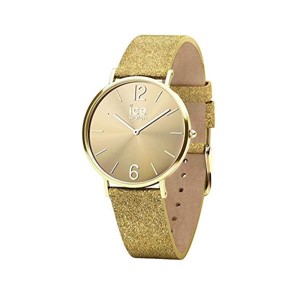 アイスウォッチ 腕時計 IceWatch レディース 女性用 Ice-Watch City Sparkling Glitter Gold Sequin Leather Strap 32mm Women's Watch 015081
