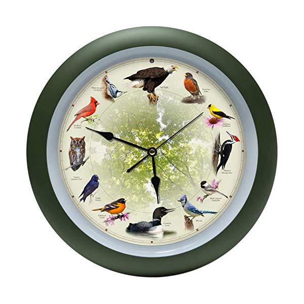 掛け時計 鳥 小鳥 野鳥 鳴き声 インテリア 13インチ 20周年 限定 Mark Feldstein Limited Edition 20th Anniversary Singing Bird Clock, 13 Inch
