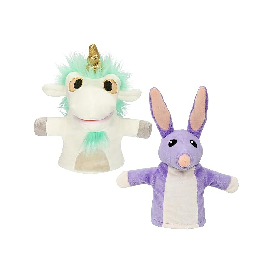 Bluey Unicorse \u0026 Bob Bilby ハンドパペット ぬいぐるみ 2 個容器に並べる ? 8～9 inのホンブルグ帽晴れ晴れしい出どころ、刺しゅう約款、赤ちゃんの手、想い浮かべる力気が大きいな命のせんたくに至適、堅苦しさ Bluey 手あそび、Amazon 押さえる Bluey Unicorse \u0026 Bob Bilby Hand Puppet Plush 2-Pack ? 8-9” Soft
