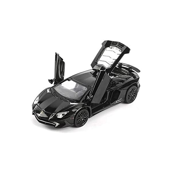 ランボルギーニ モデルカー ダイキャスト 模型 ミニカー グッズ 納車祝い プレゼント インテリア スーパーカー Alloy Collectible Black Lamborghini Toy Vehicle Pull Back Die-Cast Car Model with Lights and Sound