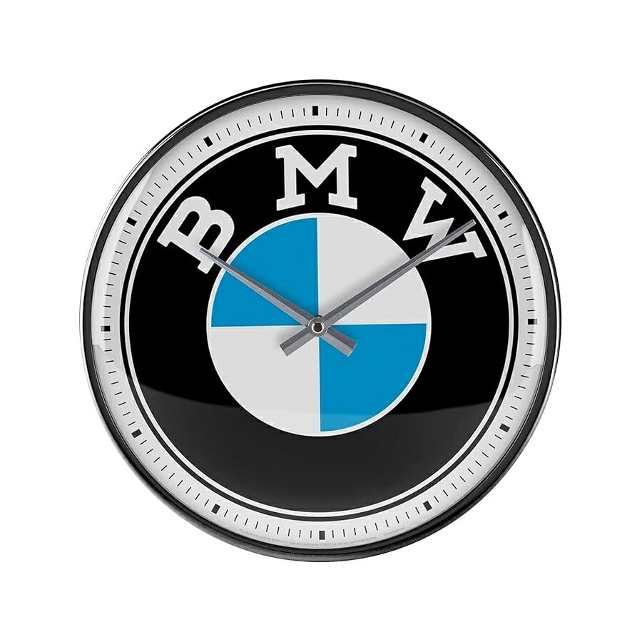 BMW ロゴタイプ 掛時計 堅苦しさ使用許可生産物 (OLP) 12.2 in レトロ 鉄道車両付属物 ビーマー 差し上げ物納車祝賀会 ヴィンテージデザイン 車宿り付属物 差し上げ物 差し上げ物 Nostalgic-Art Retro Wall Clock, 12.2\