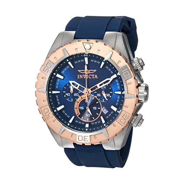 インビクタ 腕時計 INVICTA インヴィクタ 時計 アビエーター Invicta Men's 'Aviator' Quartz Stainless Steel and Silicone Casual Watch, Color:Blue (Model: 22523)｜i-selection