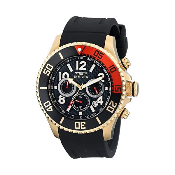 インビクタ 腕時計 INVICTA インヴィクタ 時計 プロダイバー Invicta Men's 13729 Pro Diver Chronograph Black Carbon Fiber Dial Black Polyurethane Strap Watch