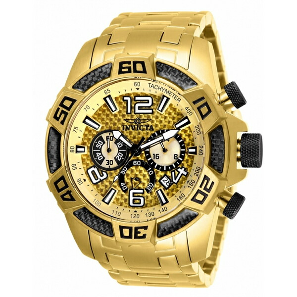 インビクタ 腕時計 INVICTA インヴィクタ 時計 プロダイバー 25854 - INVICTA Pro Diver Men 50mm Stainless Steel Gold Gold dial VD53 Quartz Watch