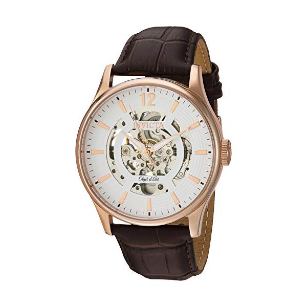 インビクタ 腕時計 INVICTA インヴィクタ 時計 オブジェ D アート Invicta Men's 'Objet D Art' Automatic Stainless Steel and Leather Casual Watch, Color:Brown (Model: 22596)