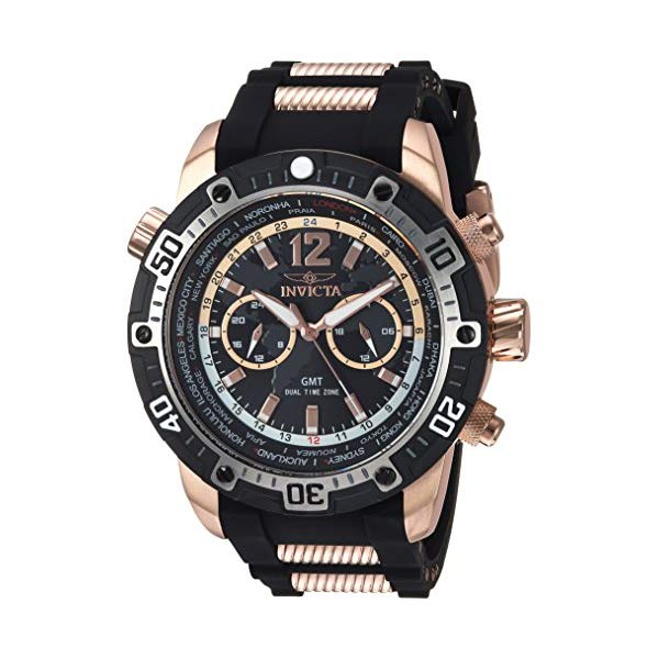 インビクタ 腕時計 INVICTA インヴィクタ 時計 アビエーター Invicta Men Aviator Quartz Silver and Silicone Casual Watch, Color Two Tone (Model: 24582)