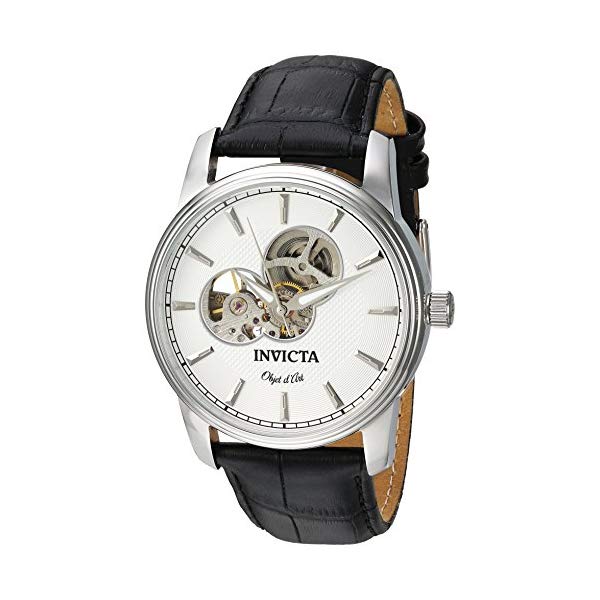 インビクタ 腕時計 INVICTA インヴィクタ 時計 オブジェ D アート Invicta Men's 'Objet D Art' Automatic Stainless Steel and Leather Casual Watch, Color:Black (Model: 22616)｜i-selection
