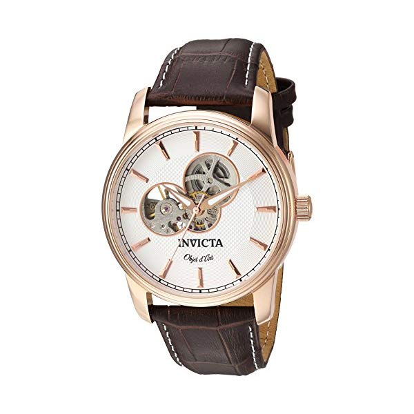 インビクタ 腕時計 INVICTA インヴィクタ 時計 オブジェ D アート Invicta Men's 'Objet d'Art' Automatic Stainless Steel and Leather Casual Watch, Color Brown (Model: 22618)|i-selection