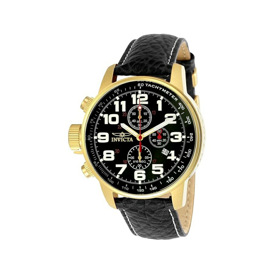 インヴィクタ メンズ I-Force 左利き用クォーツ時計 レザーストラップ付き Invicta Men's I-Force Left Handed Quartz Watch with Leather Strap｜i-selection