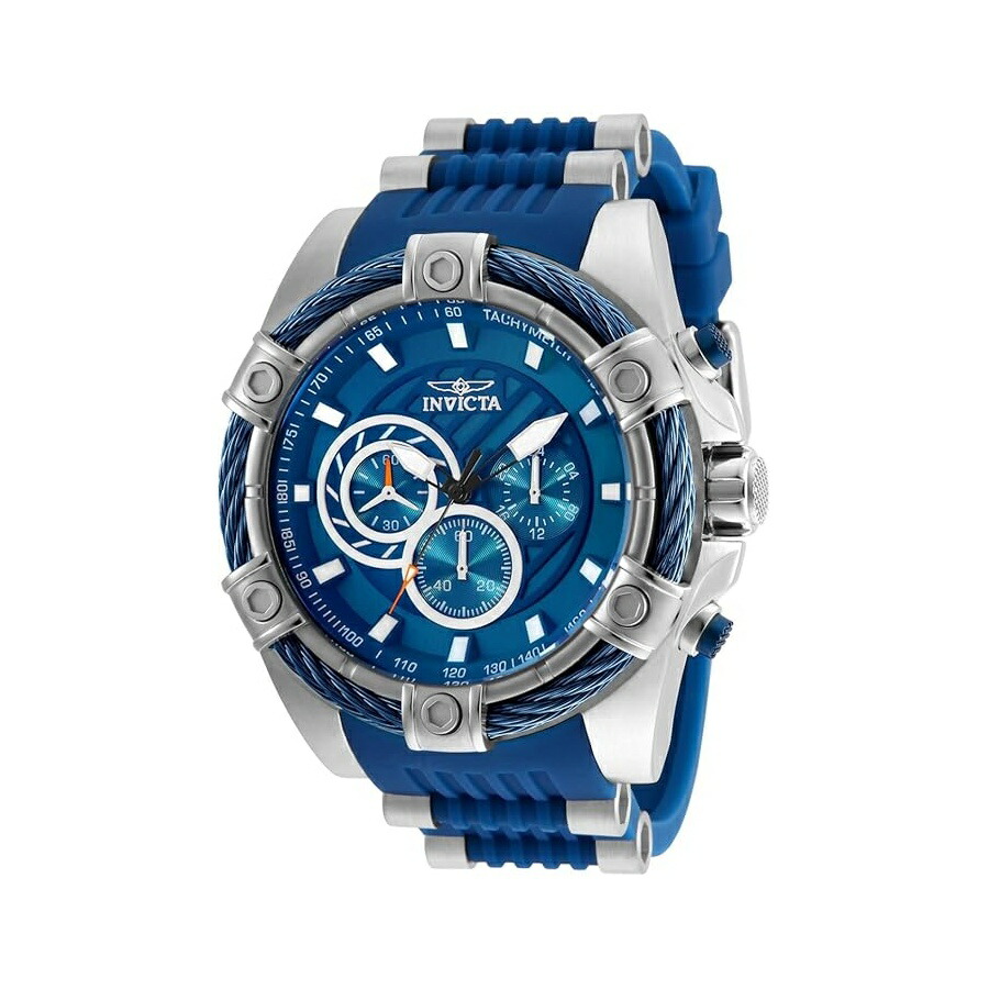インヴィクタ メンズ 雄捩子 ステンレス鋼スチール写真 文字盤 (52MM 青碧) Invicta Men\u0027s Bolt Stainless Steel dial (52MM, Blue)