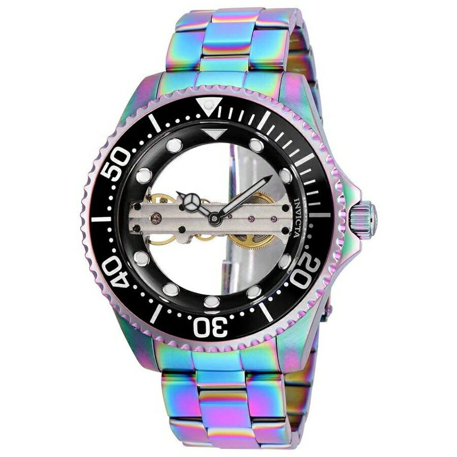インヴィクタ メンズ 労働者階級 ダイバー 機械類式時辰儀 虹色 26602 Invicta Men Pro Diver Mechanical Watch, Iridescent, 26602