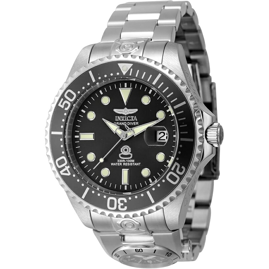 インヴィクタ プロ ダイバー メンズ 47mm ステンレススチール スチール ブラック ダイヤル NH35A 自動巻き Invicta Pro Diver Men 47mm Stainless Steel Steel Black dial NH35A Automatic｜i-selection