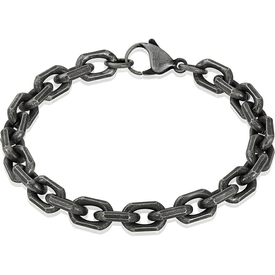 インヴィクタ ブレスレット アクセサリー 男性用 ステンレススチールチェーンジュエリー 面取りエッジ長方形 8.5mm 8.75インチ Invicta Bracelet for Men, Stainless Steel Chain Jewelry, Beveled Edge Rectangular, 8.5mm, 8.75"|i-selection