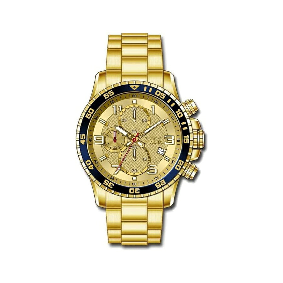 インヴィクタ スペシャルティ メンズ 45粍 ステンレス鋼スチール写真 ゴールド ゴールド文字盤 VD57 水晶 Invicta Specialty Men 45粍 Stainless Steel Gold Gold dial VD57 Quartz