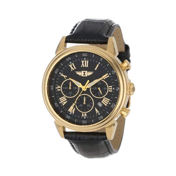 インビクタ 腕時計 INVICTA インヴィクタ メンズ 男性用 90242 Invicta Men's 90242-003 Invicta I 18k Gold-Plated Stainless Steel Watch with Black Leather Band