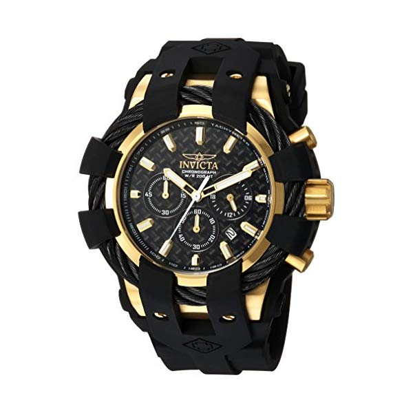 インビクタ 腕時計 INVICTA インヴィクタ ボルト メンズ 男性用 23861 Invicta Men's Bolt Stainless Steel Quartz Watch with Silicone Strap, Black, 26 (Model: 23861)