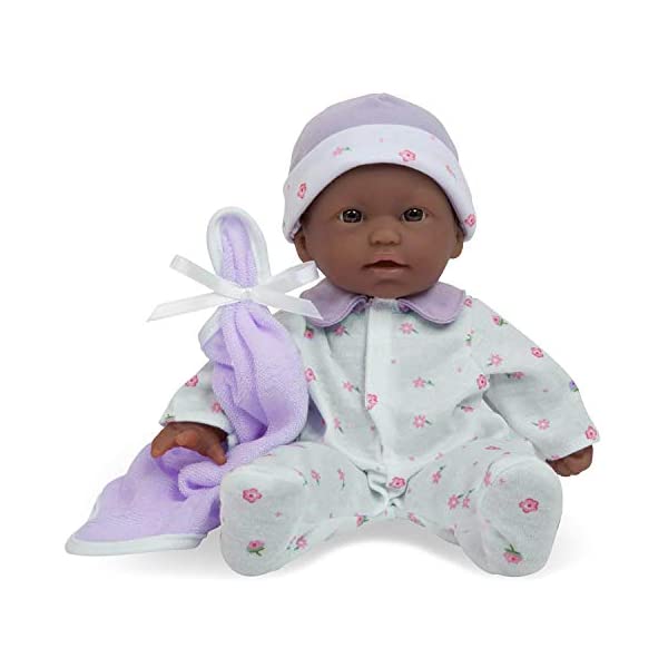 JCトイズ ベビードール 赤ちゃん人形 着せ替え おままごと ジェーシートイズ JC Toys JC Toys La Baby Boutique African American 11 inch Small Soft Body Baby Dollressed in Purple for Children 12 Months and older｜i-selection