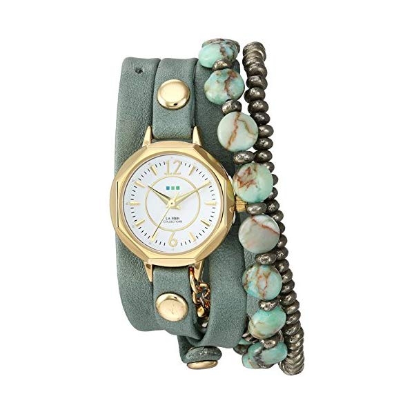 ラメールコレクションズ La Mer Collections ラメール レディース 腕時計 時計 La Mer Collections Women's Quartz Metal and Leather Casual Watch, Color:Green (Model: LAMERDEL1011)