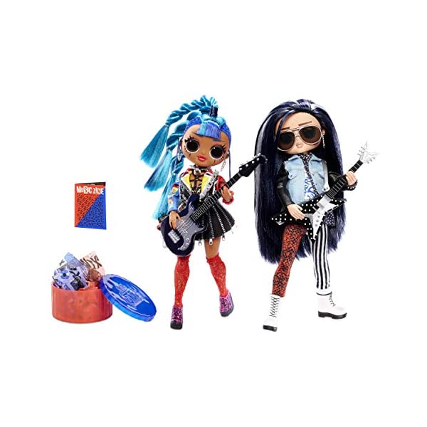 LOLサプライズ 2体セット おもちゃ グッズ フィギュア 人形 ファッションドール L.O.L. Surprise! O.M.G. Remix Rocker Boi and Punk Grrrl 2 Pack 2 Fashion Dolls with Music|i-selection