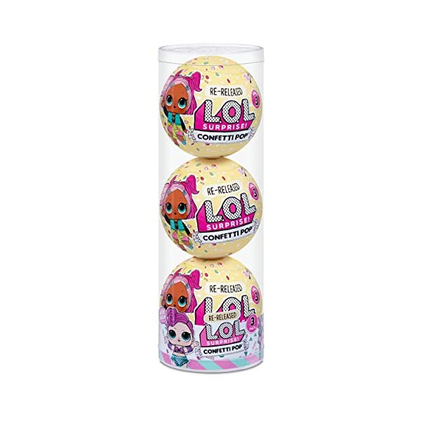 LOLサプライズ 3個セット おもちゃ グッズ フィギュア 人形 ファッションドール L.O.L. Surprise! Confetti Pop 3 Pack Showbaby 3 Re-Released Dolls Each with 9 Surpr|i-selection