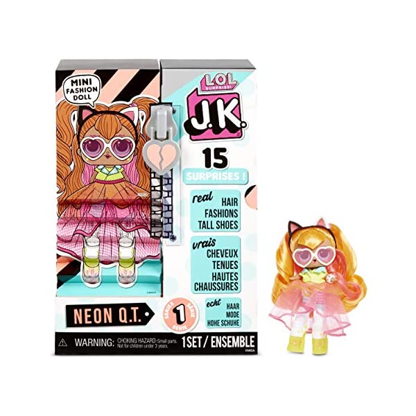 LOLサプライズ JKミニファッションドール おもちゃ グッズ フィギュア 人形 ファッションドール L.O.L. Surprise! JK Neon Q.T. Mini Fashion Doll with 15 Surprises｜i-selection