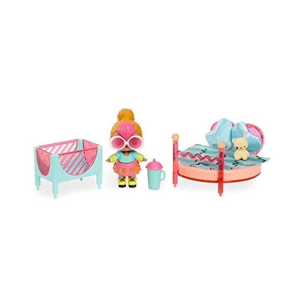 LOLサプライズ おもちゃ グッズ フィギュア 人形 ファッションドール L.O.L. Surprise! Furniture Bedroom with Neon Q.T. & 10+ Surprises, Multicolor|i-selection