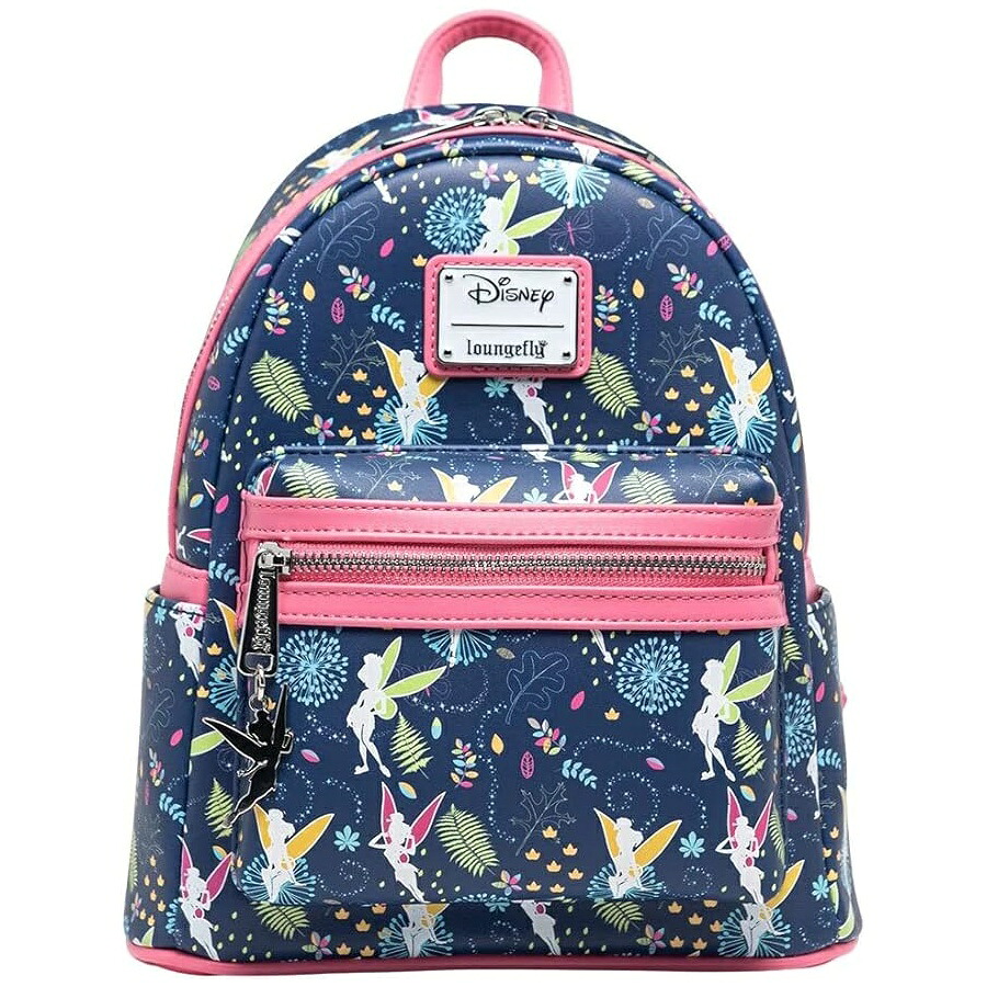 Loungefly レディース ディズニー ピンク ティンカーベル グロー イン ザ ダーク オールオーバー プリント バックパック Loungefly Women's Disney Pink Tinkerbell Glow in the Dark Allover Print Backpack｜i-selection