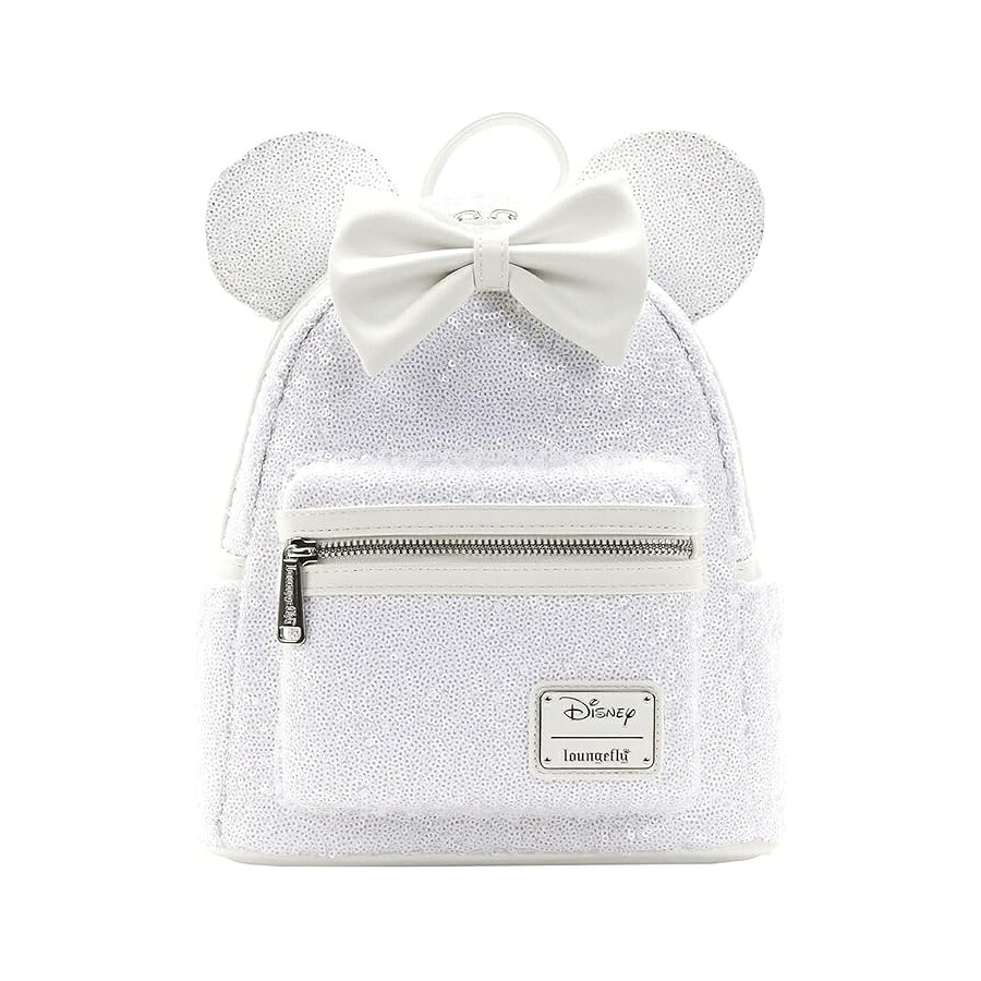 Loungefly ディズニー ミニーマウス スパンコール ウェディング レディース ダブルストラップ ショルダーバッグ 財布 Loungefly Disney Minnie Mouse Sequin Wedding Womens Double Strap Shoulder Bag Purse｜i-selection