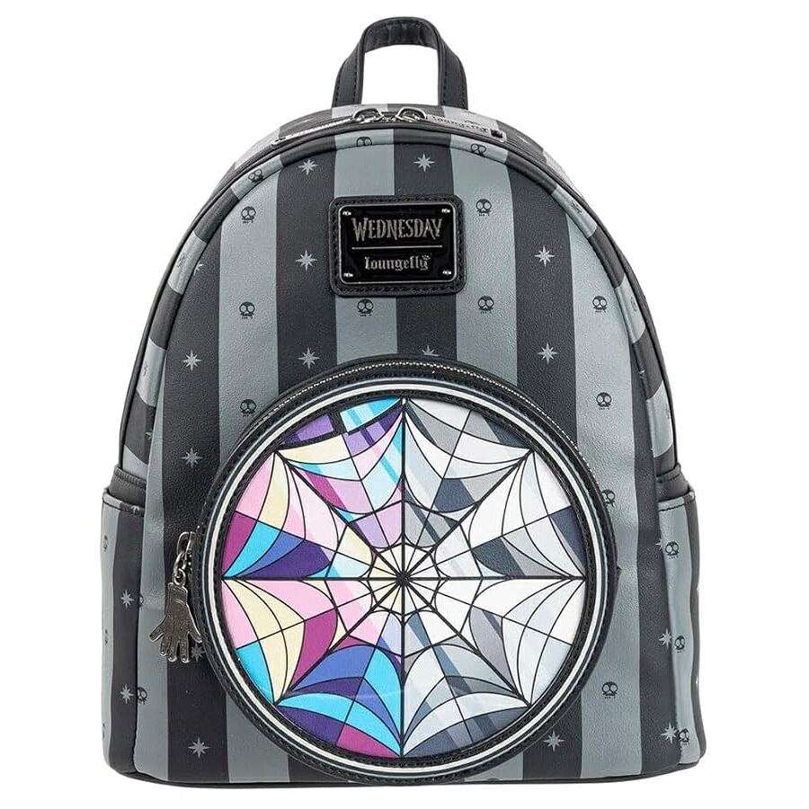 ラウンジフライ ウェンズデー ネバーモア ミニ バックパック、ブラック Loungefly Wednesday Nevermore Mini-Backpack, Black|i-selection