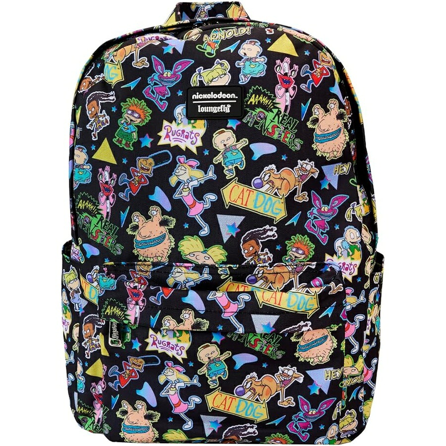 ラウンジフライ ニコロデオン レトロ AOP フルサイズ ナイロン バックパック Loungefly Nickelodeon Retro AOP Full Size Nylon Backpack｜i-selection