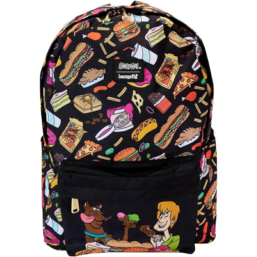 ラウンジフライ スクービードゥー スナック オールオーバー プリント ナイロン フルサイズ バックパック Loungefly Scooby-Doo Snacks All-Over Print Nylon Full-Size Backpack｜i-selection