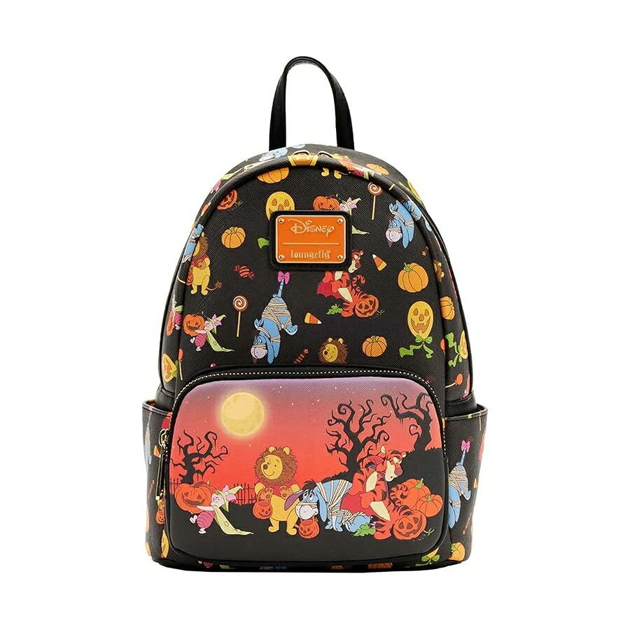 Loungefly ディズニー くまのプーさん ハロウィン グループ レディース ダブルストラップ ショルダーバッグ 財布 フリーサイズ マルチ Loungefly Disney Winnie the Pooh Halloween Group Womens Double Strap Shoulder Bag Purse, One Size, Multi｜i-selection