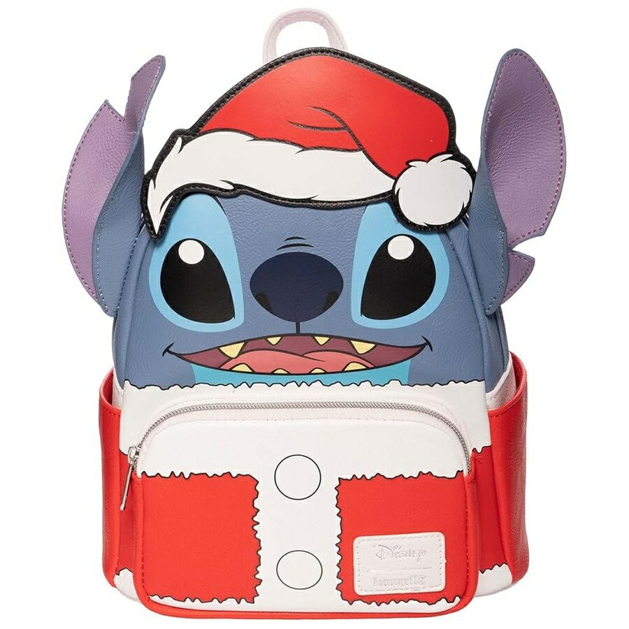 Loungefly リロ \u0026 スティッチ 公休日 サンタ スティッチ ミニ うしろ側風呂敷き包み Entertainment Earth 制限事項 マルチ色合い Loungefly Lilo \u0026 Stitch Holiday Santa Stitch Mini Backpack Entertainment Earth Exclusive Multicolored