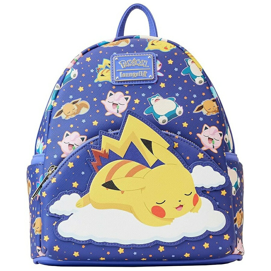 待ち合い室飛球 ポケモン ねむりピカチュウと茶飲み友だちたち ミニ背嚢 Loungefly Pokemon Sleeping Pikachu and Friends Mini Backpack