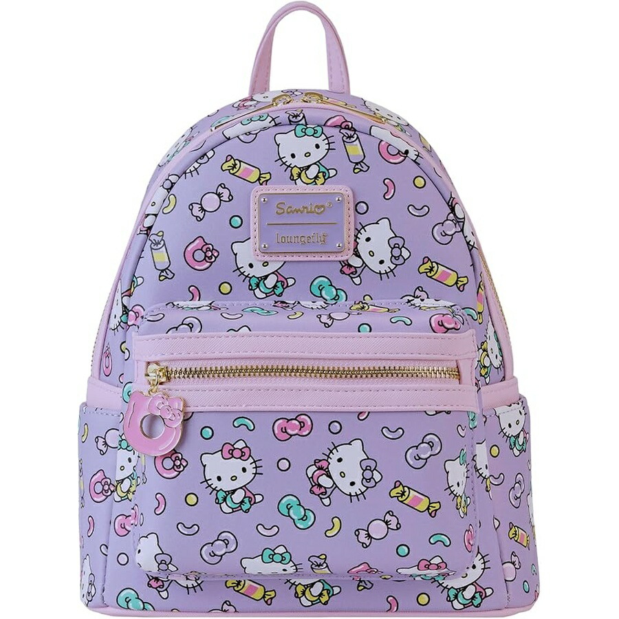 待ち合い室飛球 サンリオ 日暈キティ スイーツ 総柄 ダブルス落とし穴 ショルダーバッグ Loungefly Sanrio Hello Kitty Sweets All-Over-Print Double Strap Shoulder Bag