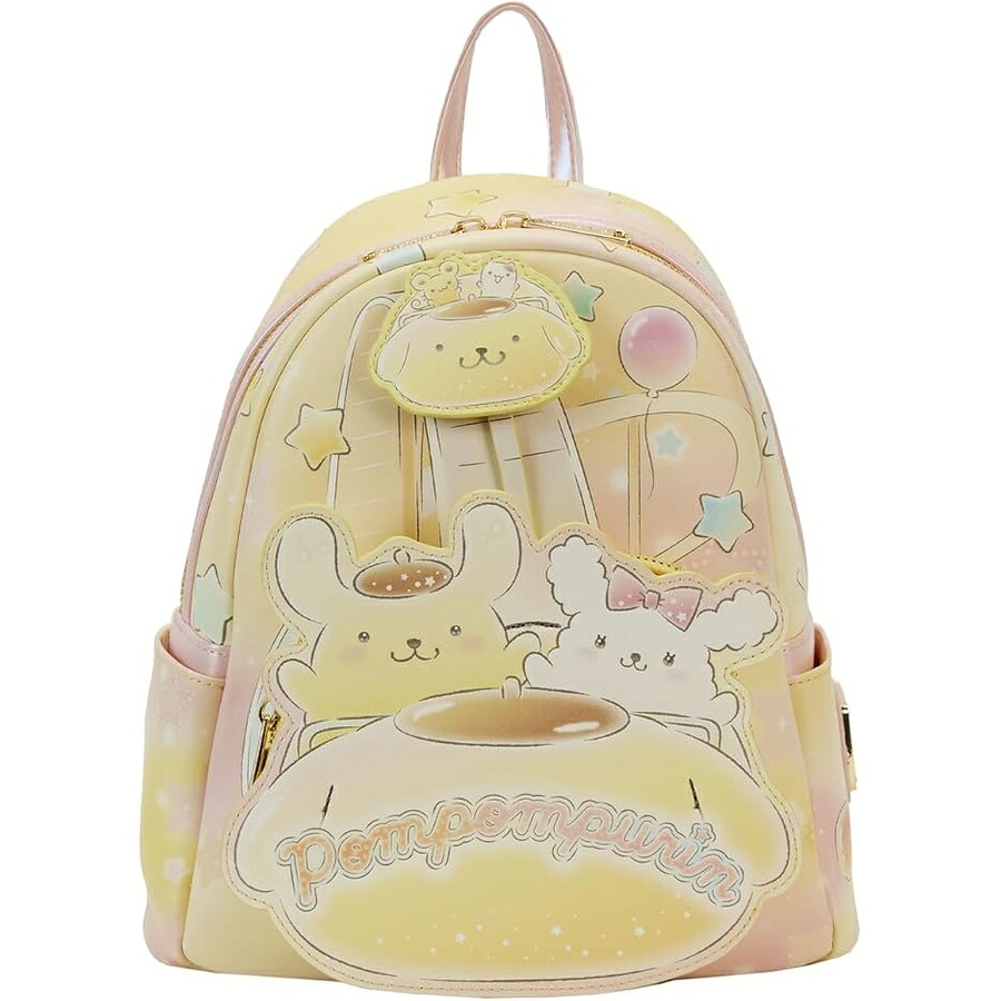 待ち合い室飛球 サンリオ ポムポムプリンカーニバル ダブルストラップショルダーバッグ Loungefly Sanrio Pompompurin Carnival Double Strap Shoulder Bag