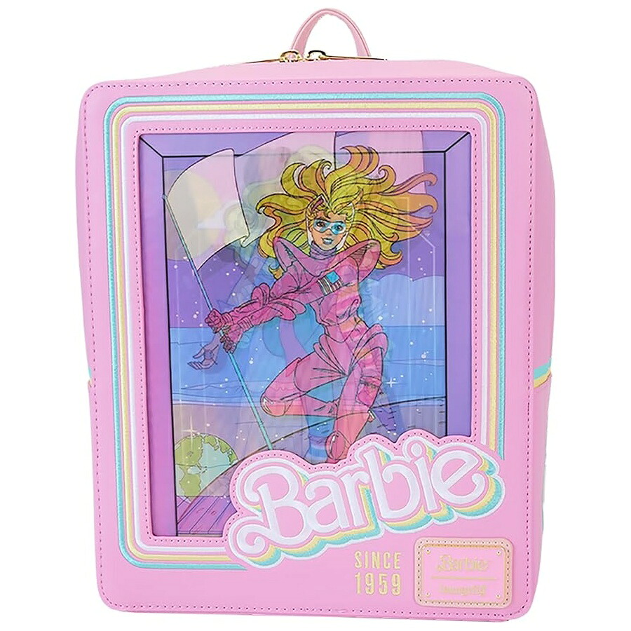 ラウンジフライ バービー 65 周年Doll Box トリプルレンチキュラーミニバックパック |バービー アクセサリー スタンダード Loungefly Barbie 65th Anniv. Doll Box Triple Lenticular Mini Backpack | Barbie Accessories Standard|i-selection