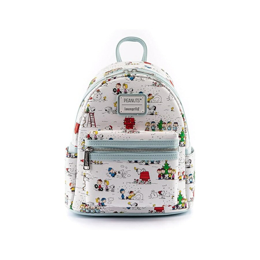 ラウンジフライ ピーナッツ ハッピー ホリデー ミニ バックパック ホワイトマルチ Loungefly Peanuts Happy Holidays Mini Backpack WhiteMulti｜i-selection