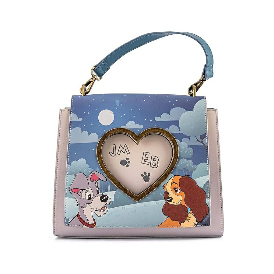 Loungefly x Lady and the Tramp ハート形通り路はりつけ台上半身銭入れ Loungefly x Lady and the Tramp Heart Paw Prints Crossbody Purse