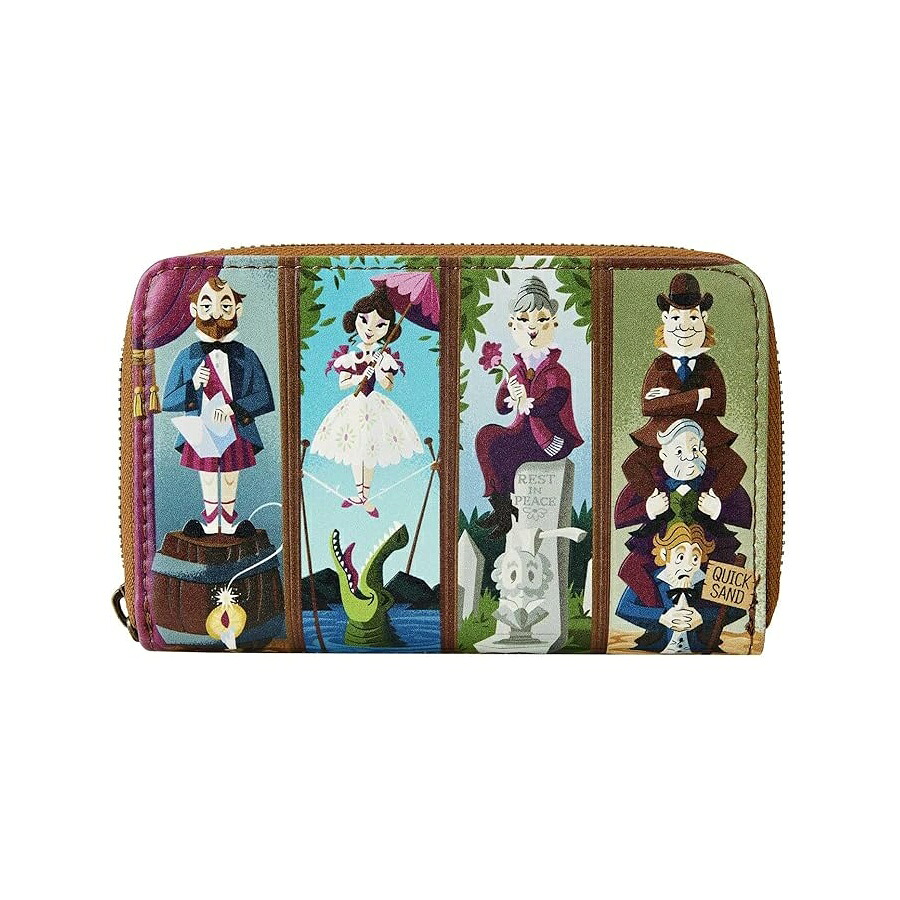 Loungefly ディズニー ホーンテッド マンション ストレッチ ルーム ポートレート フェイクレザー ジップアラウンド ウォレット Loungefly Disney Haunted Mansion Stretching Room Portraits Faux Leather Zip-Around Wallet｜i-selection