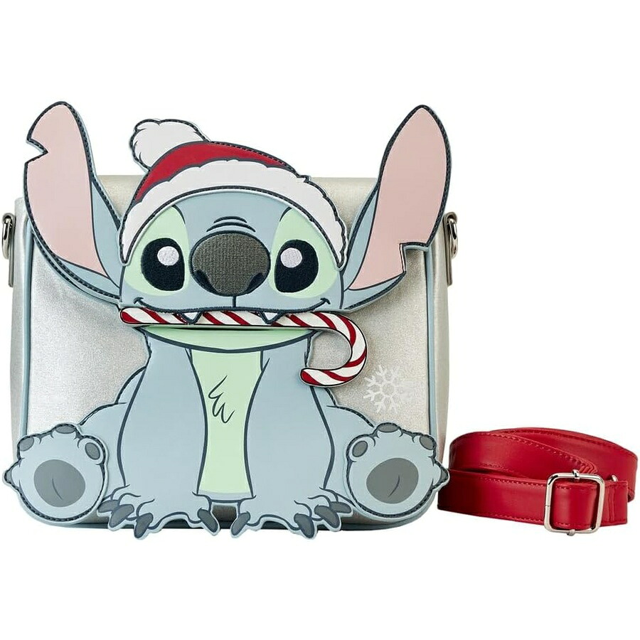 ラウンジフライ ディズニー ステッチ ホリデー グリッター クロスボディバッグ Loungefly Disney Stitch Holiday Glitter Crossbody Bag｜i-selection