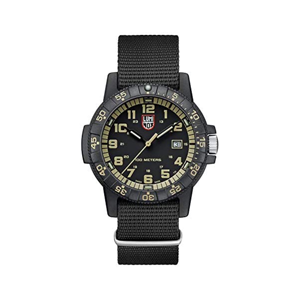 ルミノックス Luminox 腕時計 時計 ウォッチ シータートル ウミガメ メンズ 男性用 ミリタリー Luminox Mens Watch Leatherback Sea Turtle Giant 44mm Black Green Display Gold Numbers (XS.0333): 100 M Water Resistant + Super Luminova + Carbonox Case｜i-selection