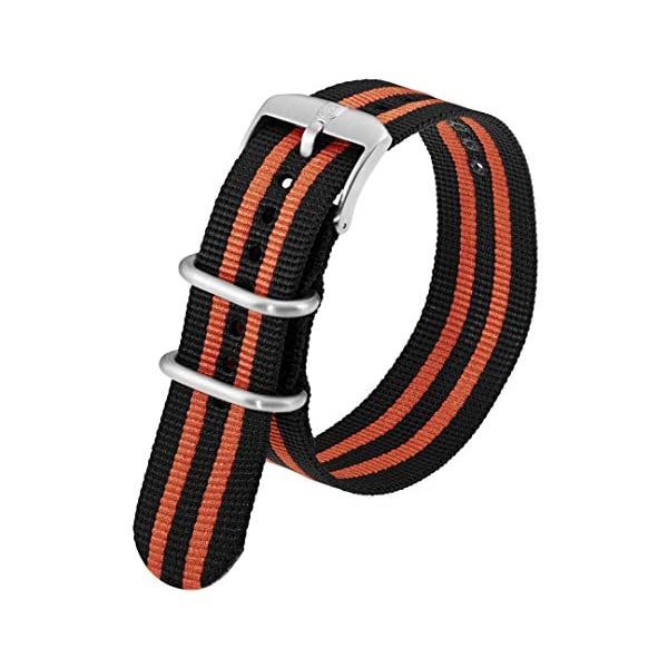 ルミノックス Luminox 腕時計 時計 ウォッチ スコットキャセル メンズ 男性用 時計バンド 時計ベルト 交換バンド 交換ベルト 替えバンド 替えベルト ミリタリー Luminox Men's Scott Cassell Black & Orange Webbing NATO Nylon Strap Stainless Steel 2 Loops Watch Band